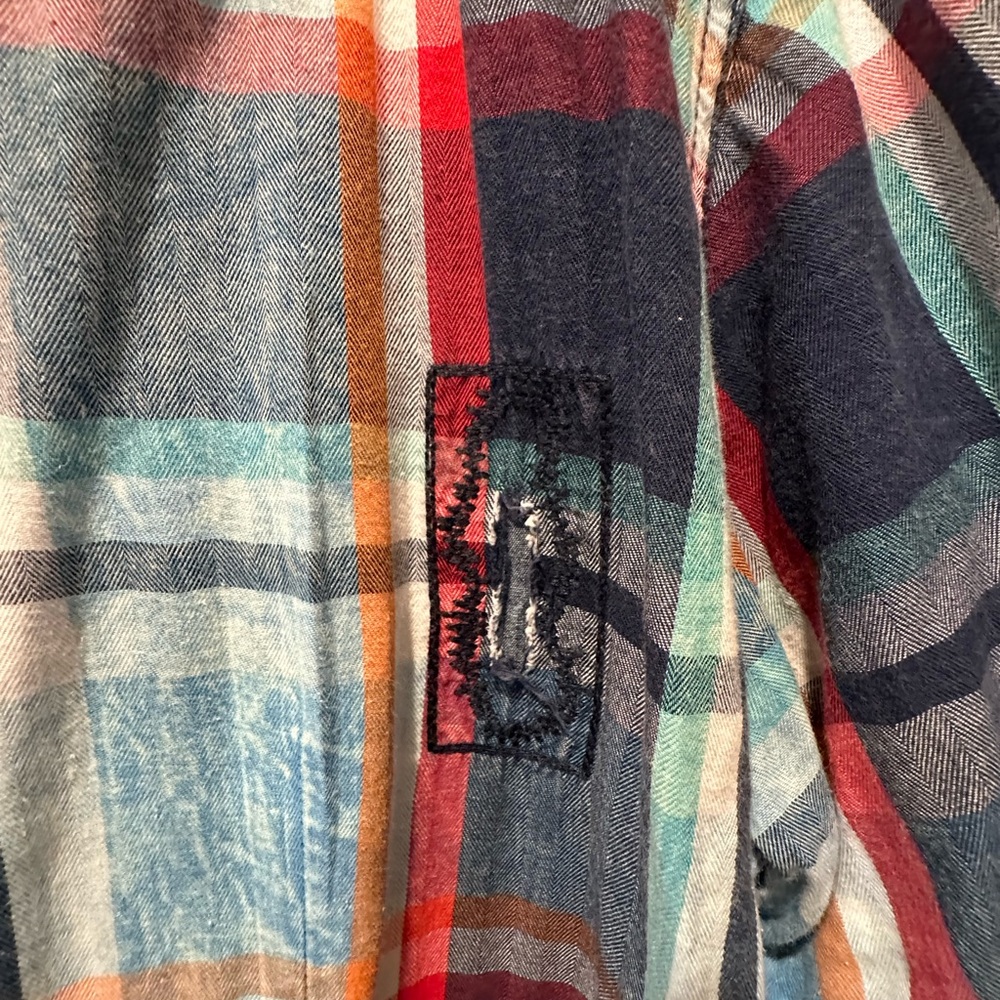 Affliction Men's Blue and Red Plaid Snap Down Shirt - Picture 8 of 9